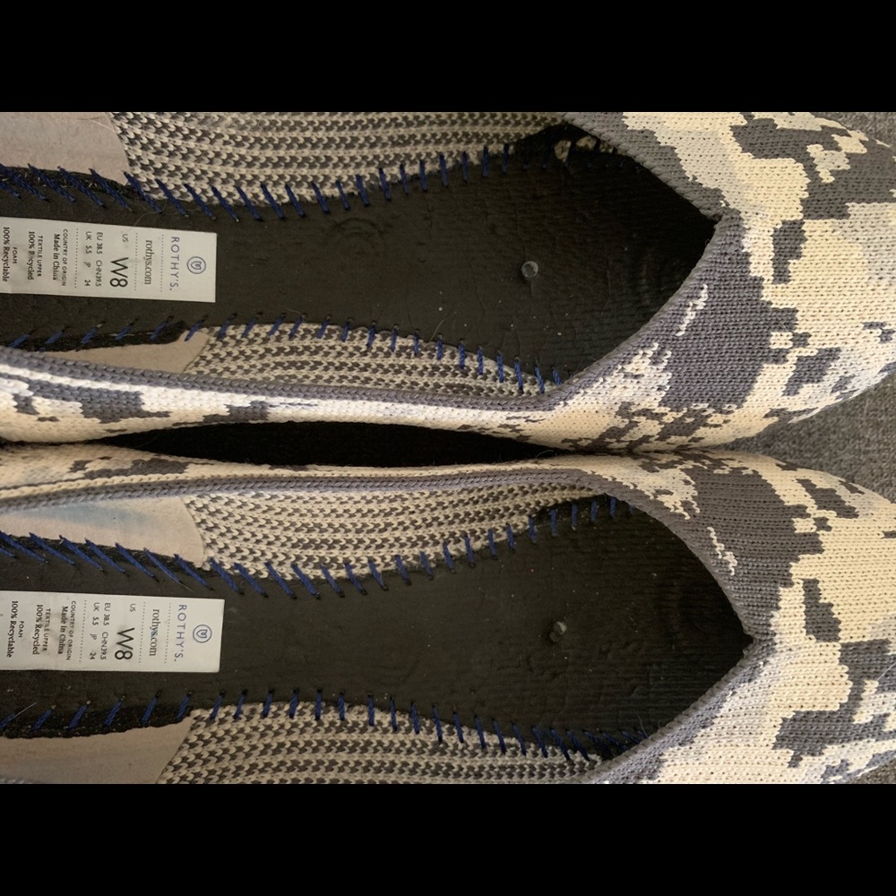 Retired ➡️➡️Grey Botanicamo Flat Rothys ! - Picture 3 of 11